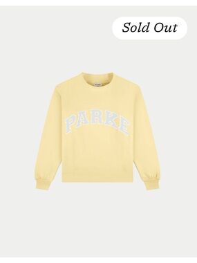 NEW PARKE Birthday Heritage Varsity Mockneck Banana Cream - L/XL
